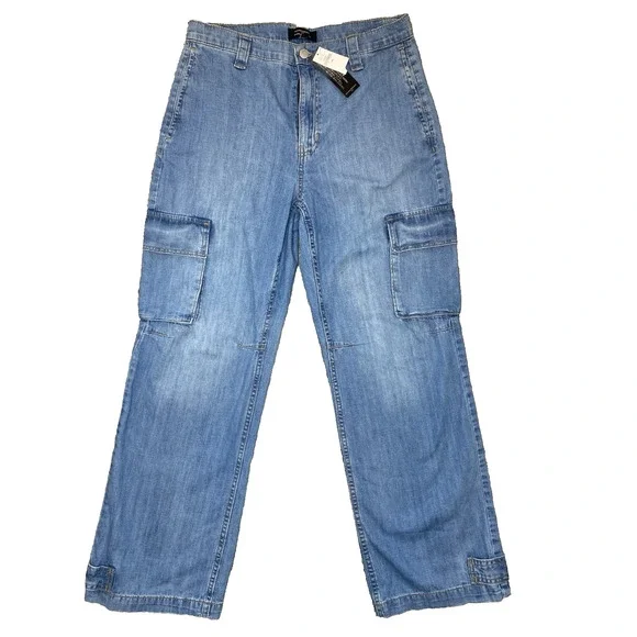 Banana Republic Denim NEW Womens Size 29/8 High Waist Utility Barrel Cargo Jeans - Picture 2 of 16